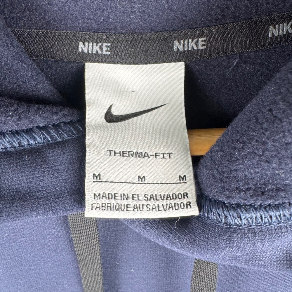 Nike Hoodie Mens Medium Navy Blue Excellent Therma-FIT Pullover Athleisure - Picture 2 of 8